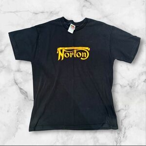 The Unapproachable‎ Norton Motorcycle T Shirt Black Heavy Cotton Size Large